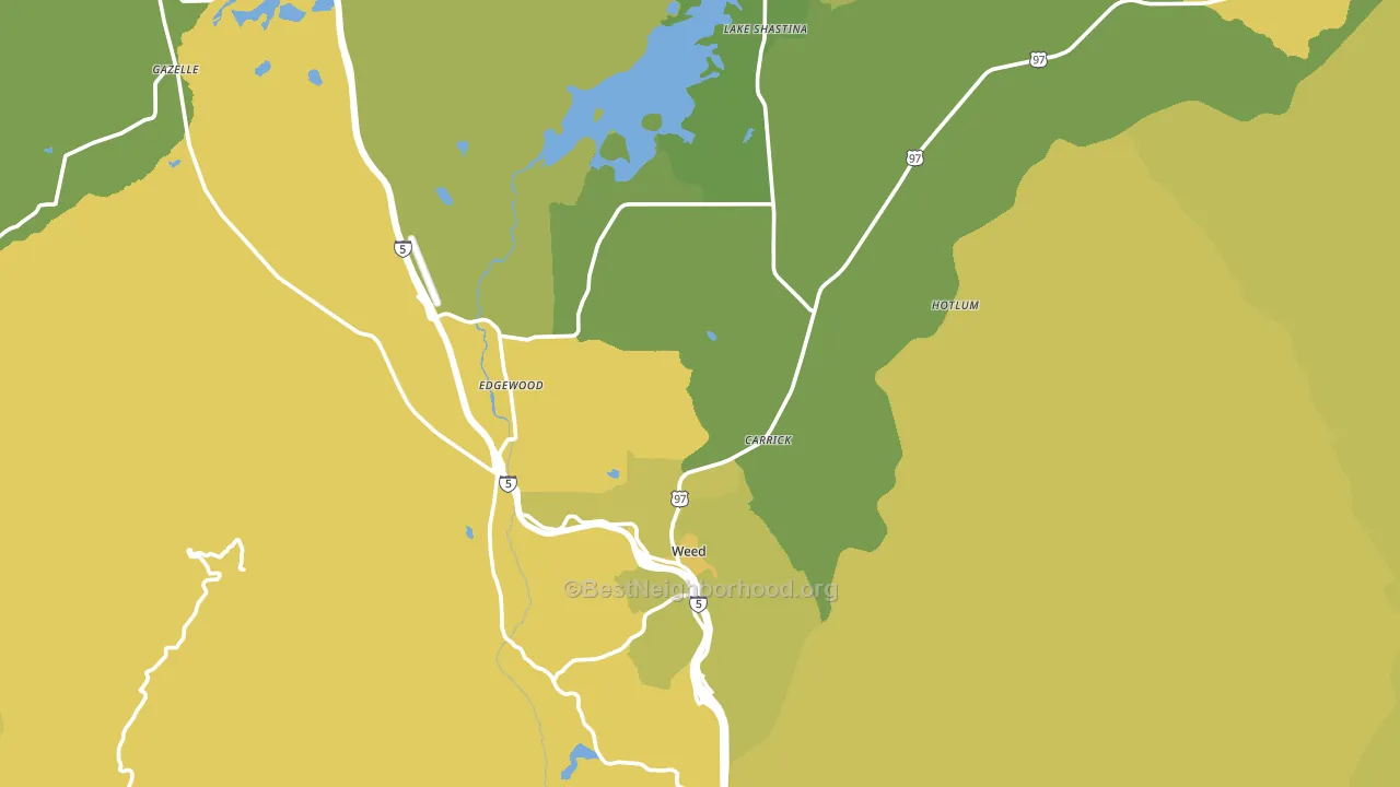 Weed, CA block-group voter-turnout map