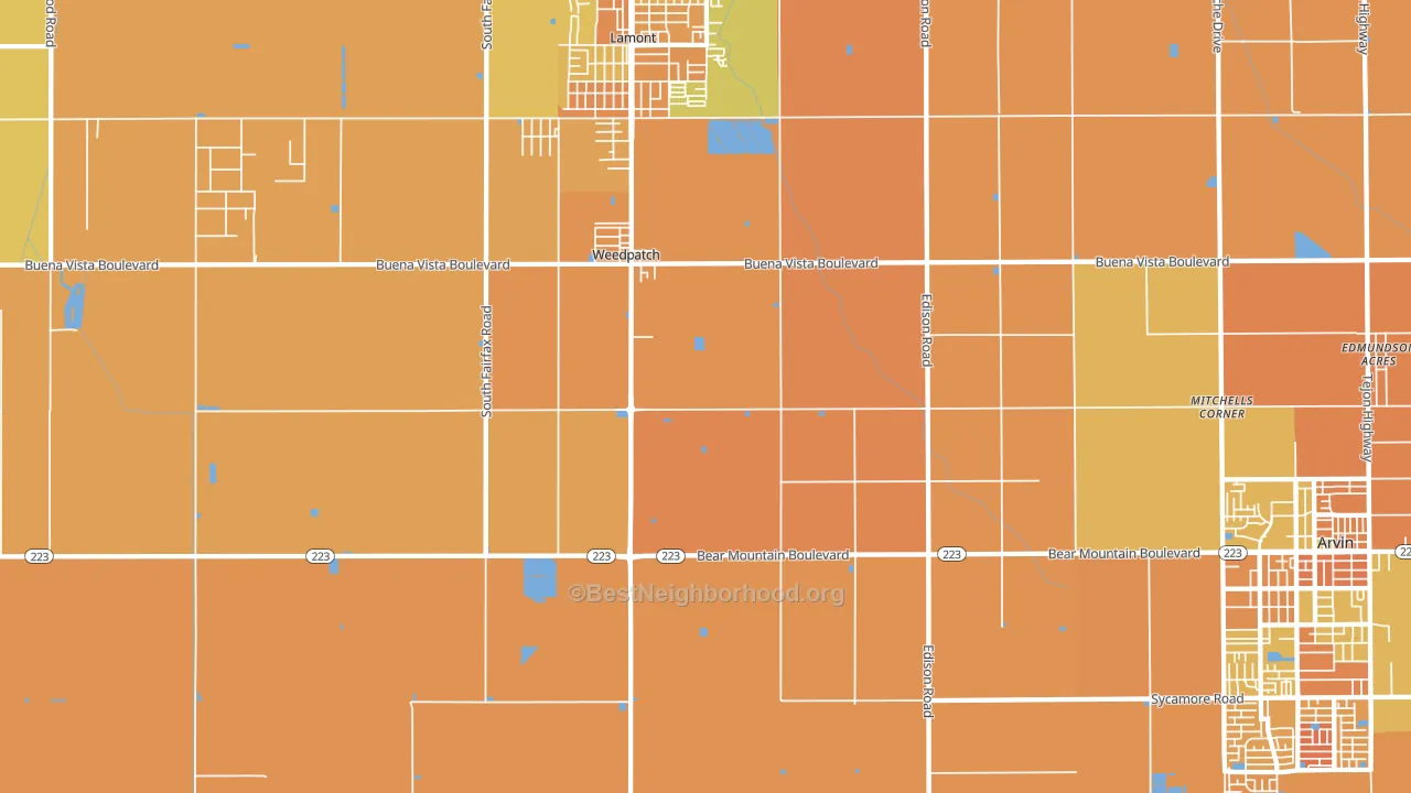 Weedpatch, CA block-group voter-turnout map