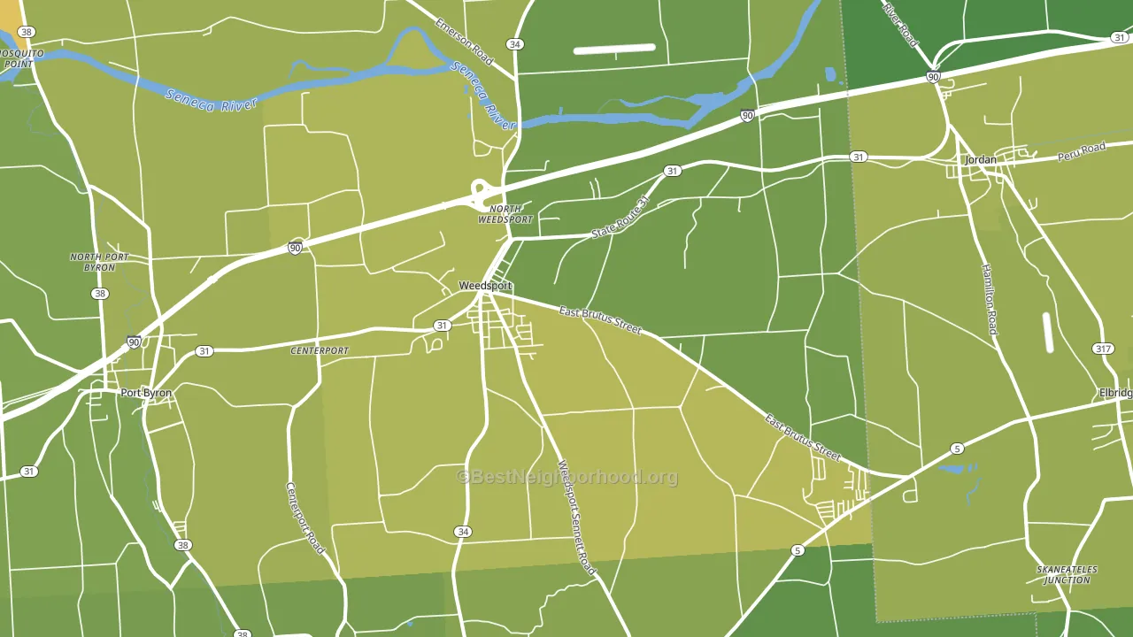 Weedsport, NY block-group voter-turnout map