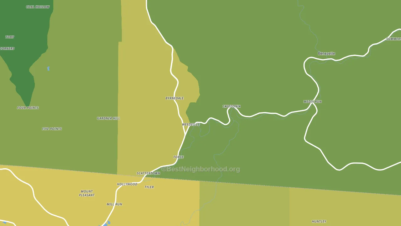 Weedville, PA block-group voter-turnout map