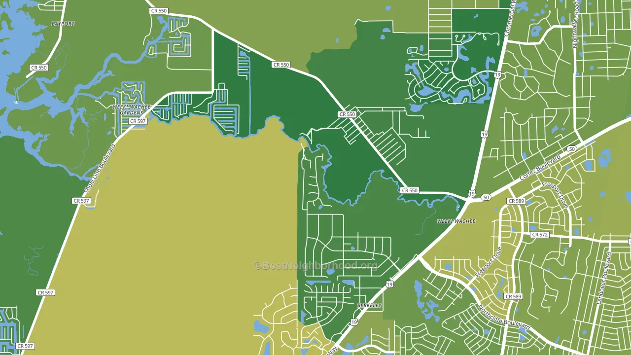 Weeki Wachee, FL block-group voter-turnout map