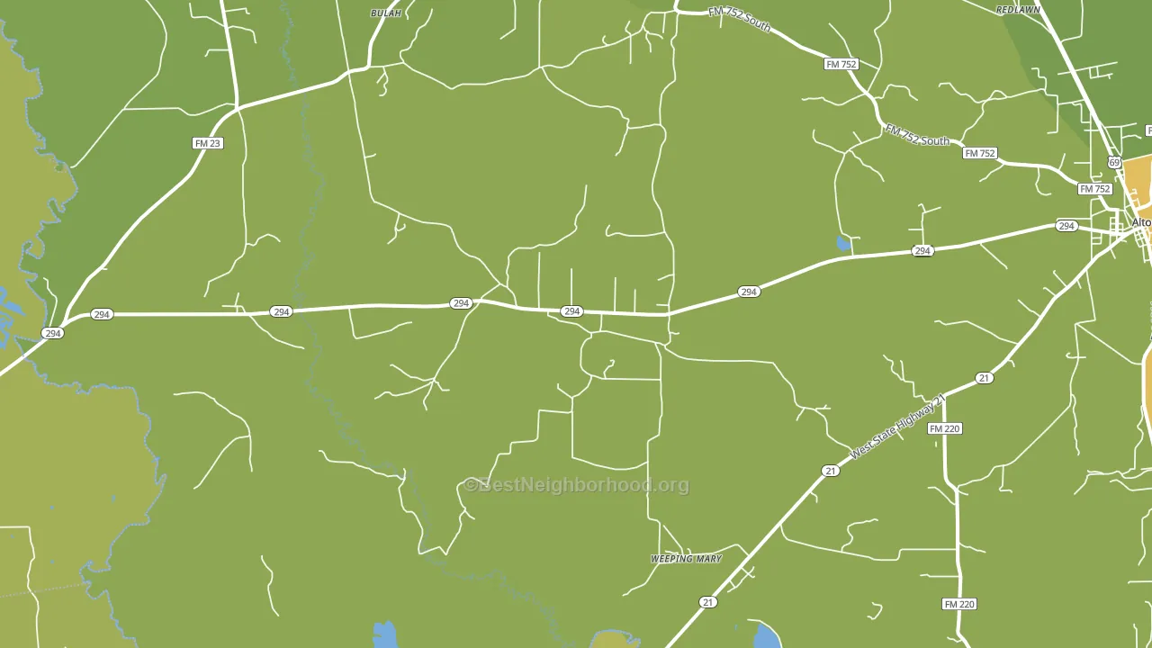 Weeping Mary, TX block-group voter-turnout map