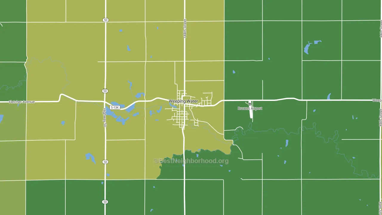Weeping Water, NE block-group voter-turnout map