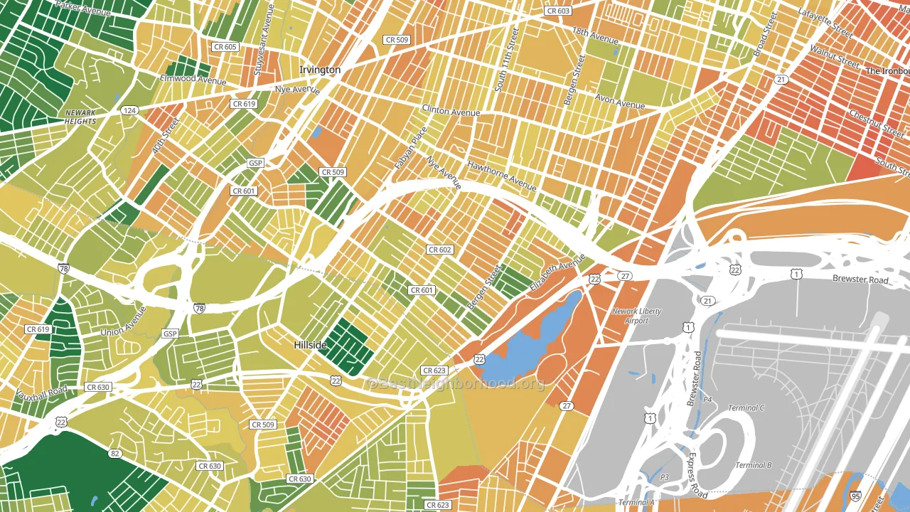 Weequahic, Newark, NJ block-group voter-turnout map