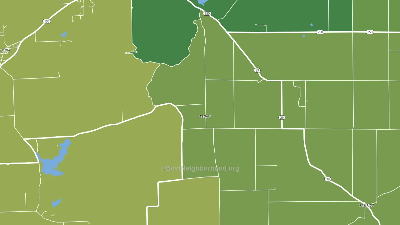 Wegan, IN block-group voter-turnout map
