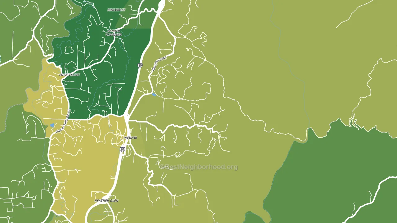 Weimar, CA block-group voter-turnout map