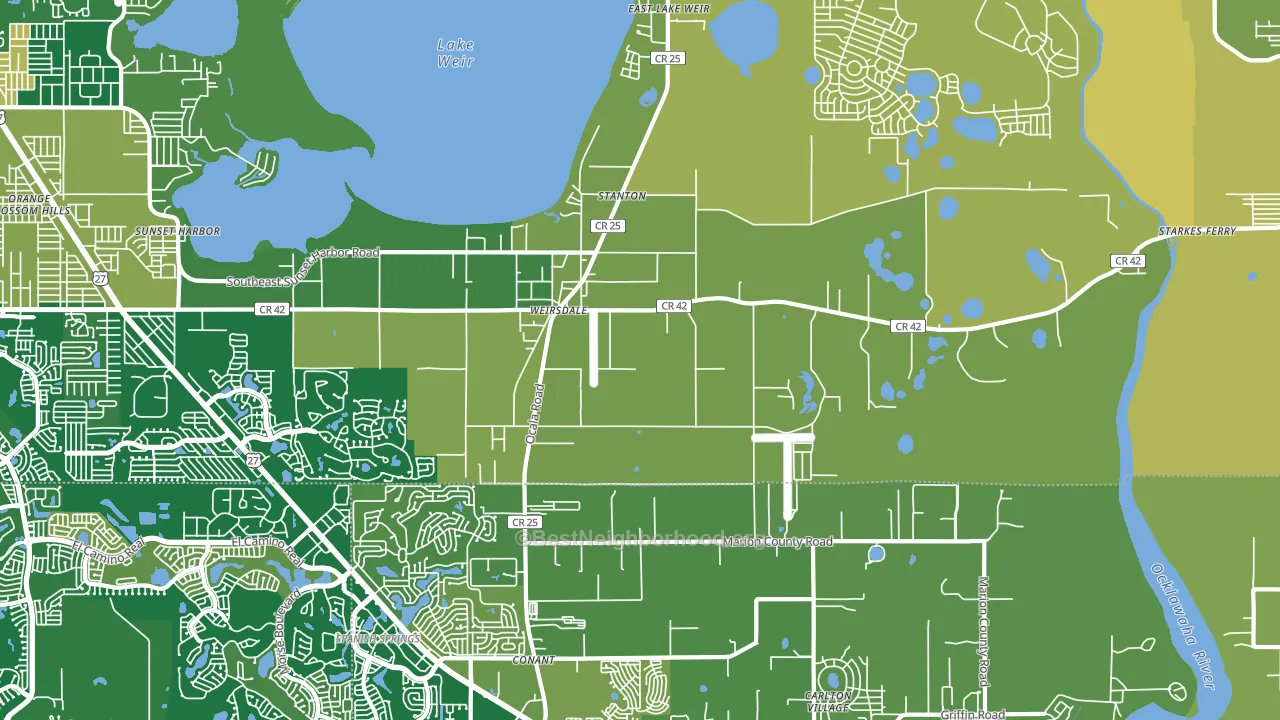 Weirsdale, FL block-group voter-turnout map