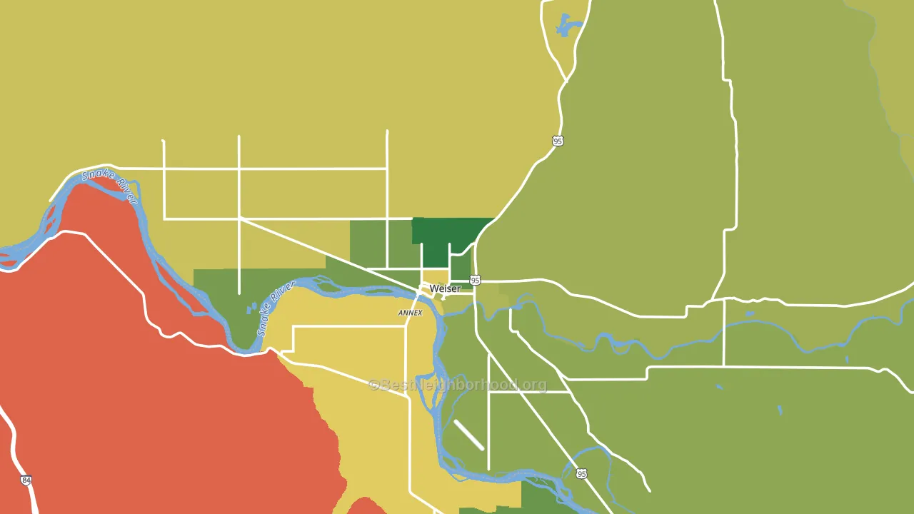 Weiser, ID block-group voter-turnout map