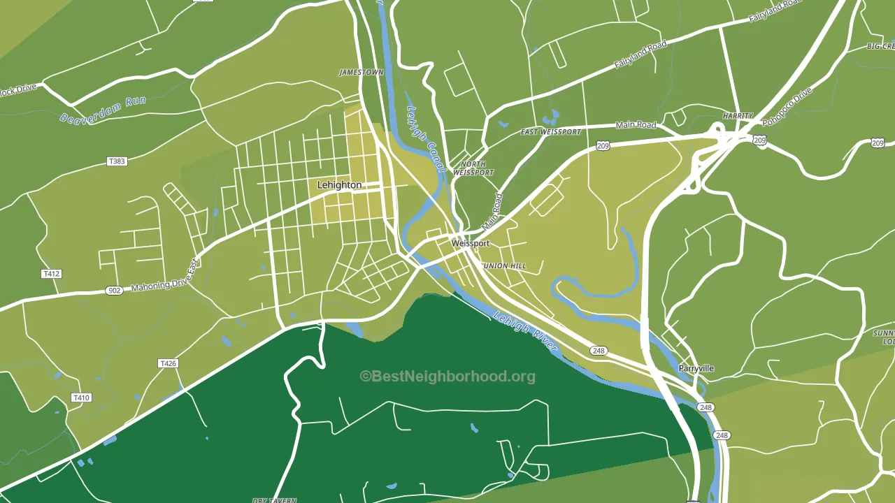 Weissport, PA block-group voter-turnout map