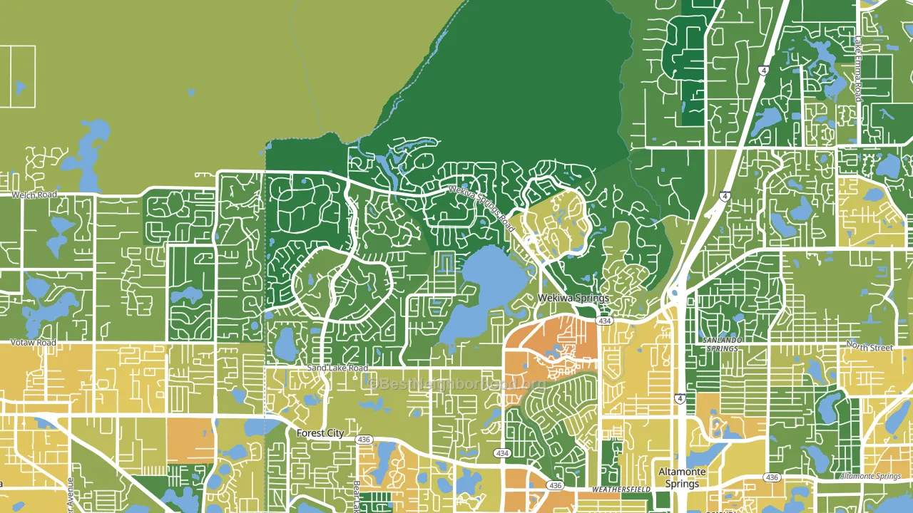 Wekiwa Springs, FL block-group voter-turnout map