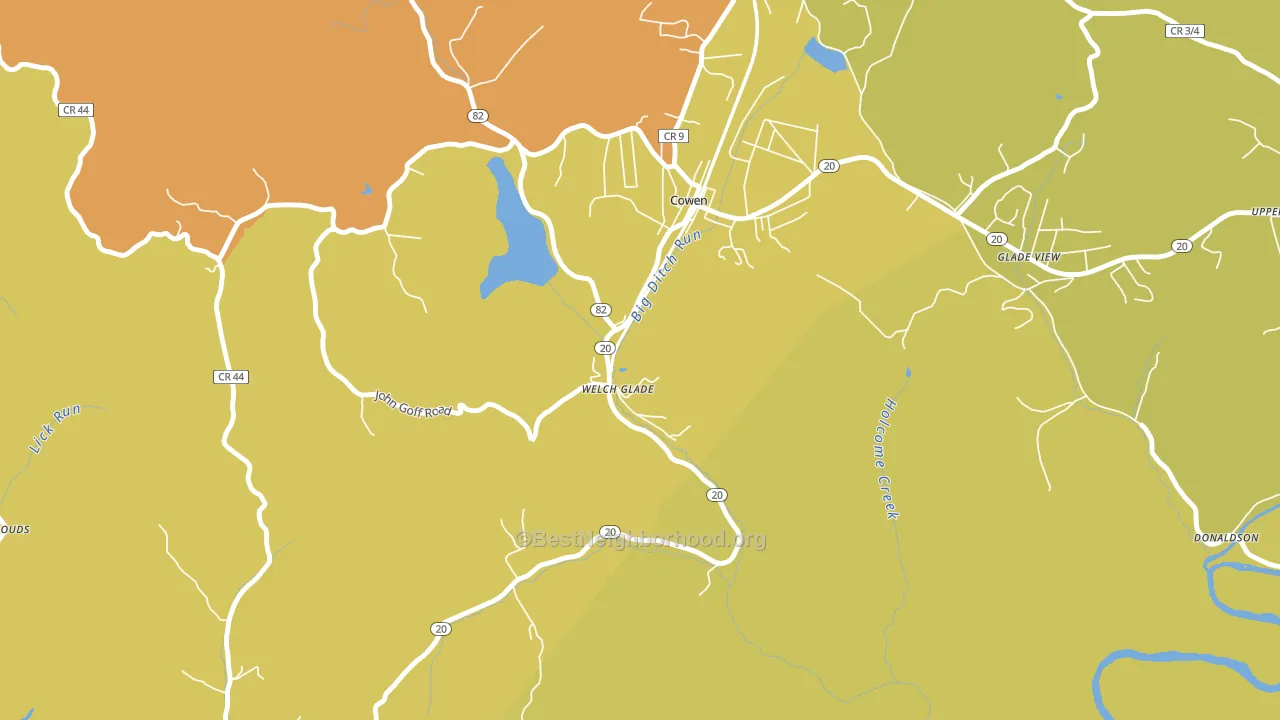 Welch Glade, WV block-group voter-turnout map