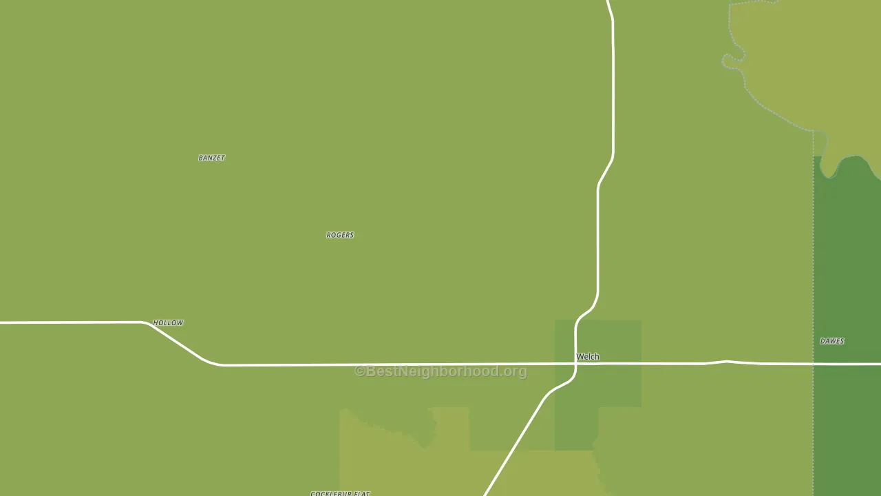 Welch, OK block-group voter-turnout map