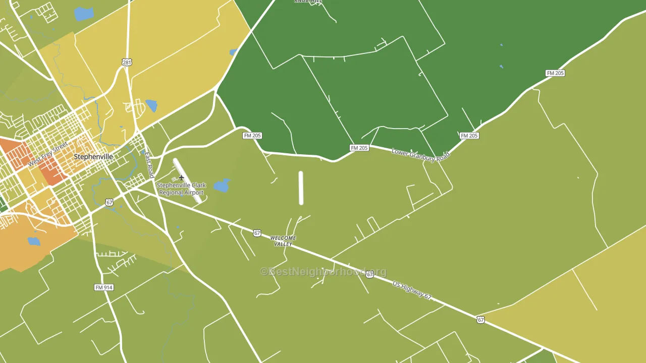 Welcome Valley, TX block-group voter-turnout map