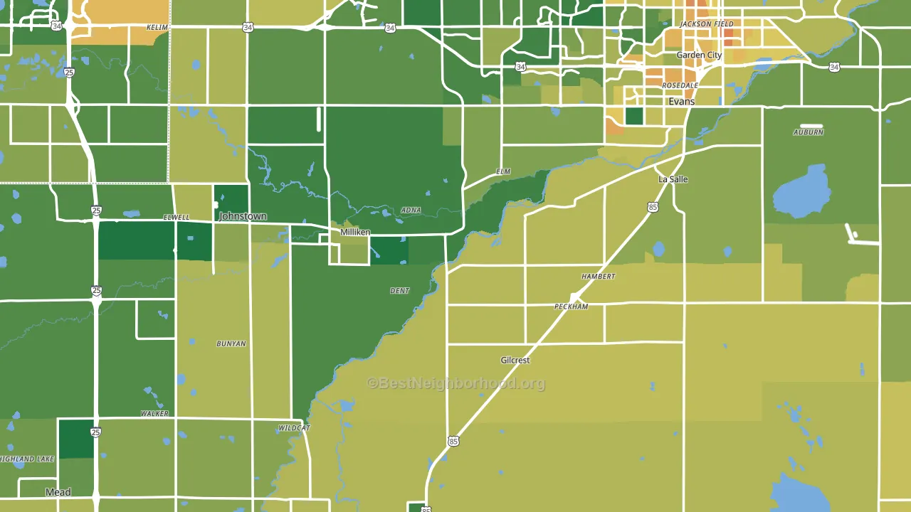 Weld County, CO block-group voter-turnout map