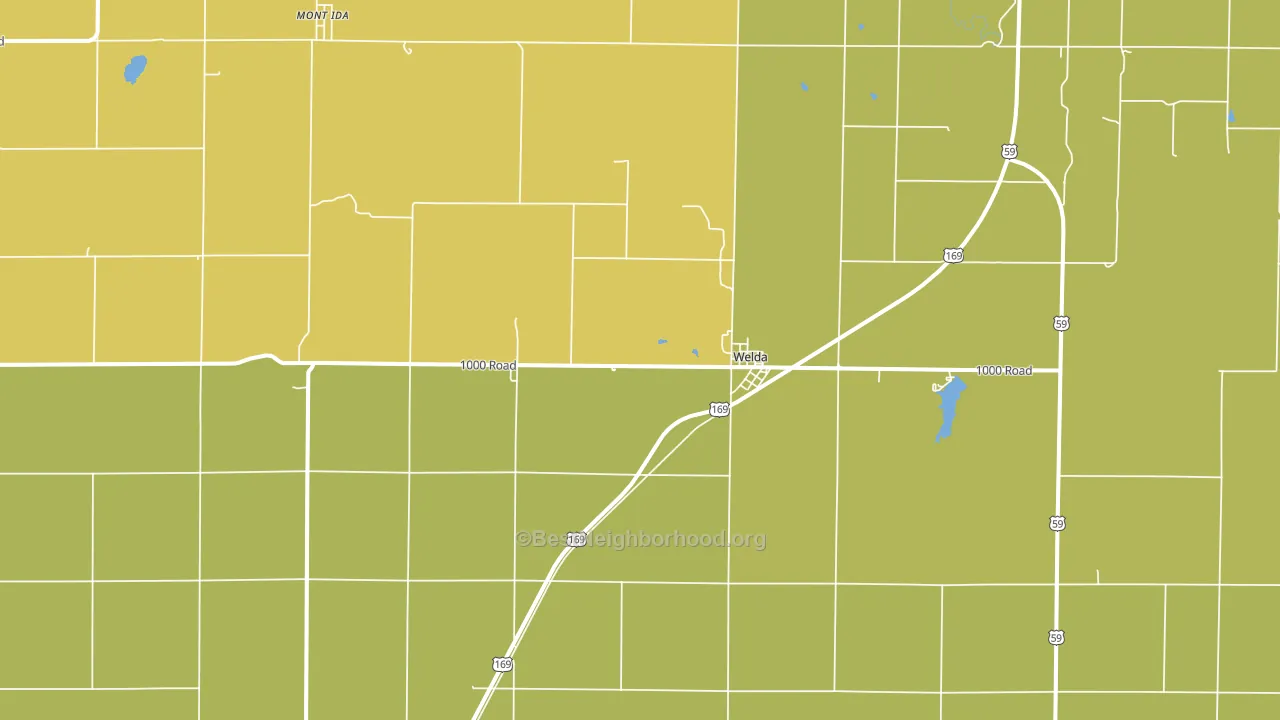 Welda, KS block-group voter-turnout map