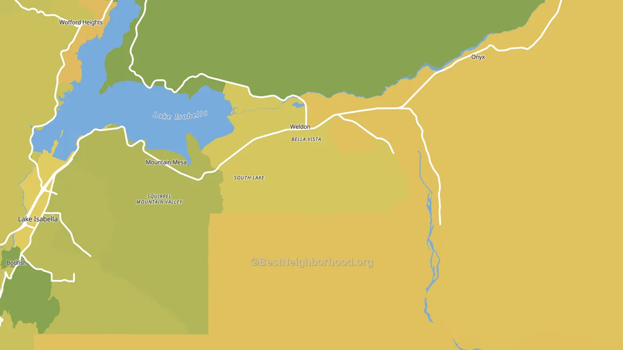 Weldon, CA block-group voter-turnout map