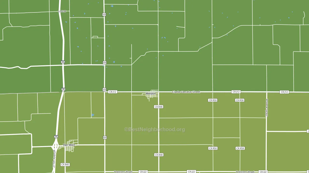 Weldon, IA block-group voter-turnout map