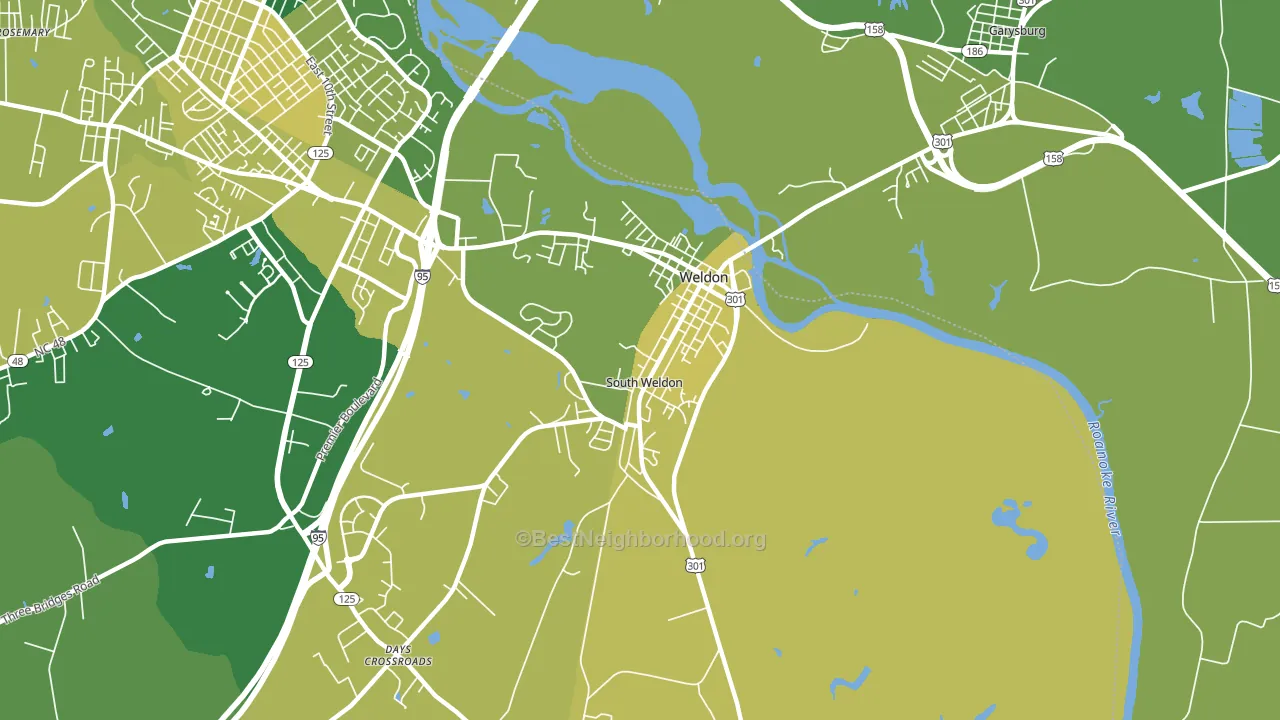 Weldon, NC block-group voter-turnout map