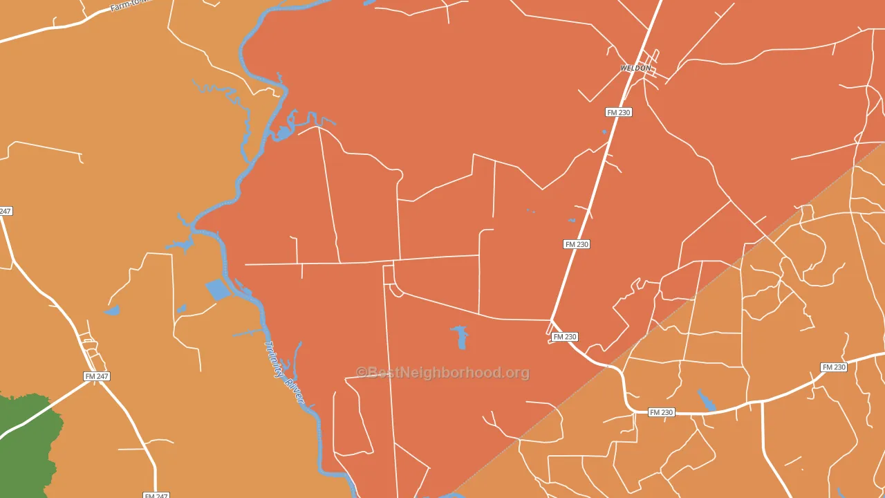 Weldon, TX block-group voter-turnout map