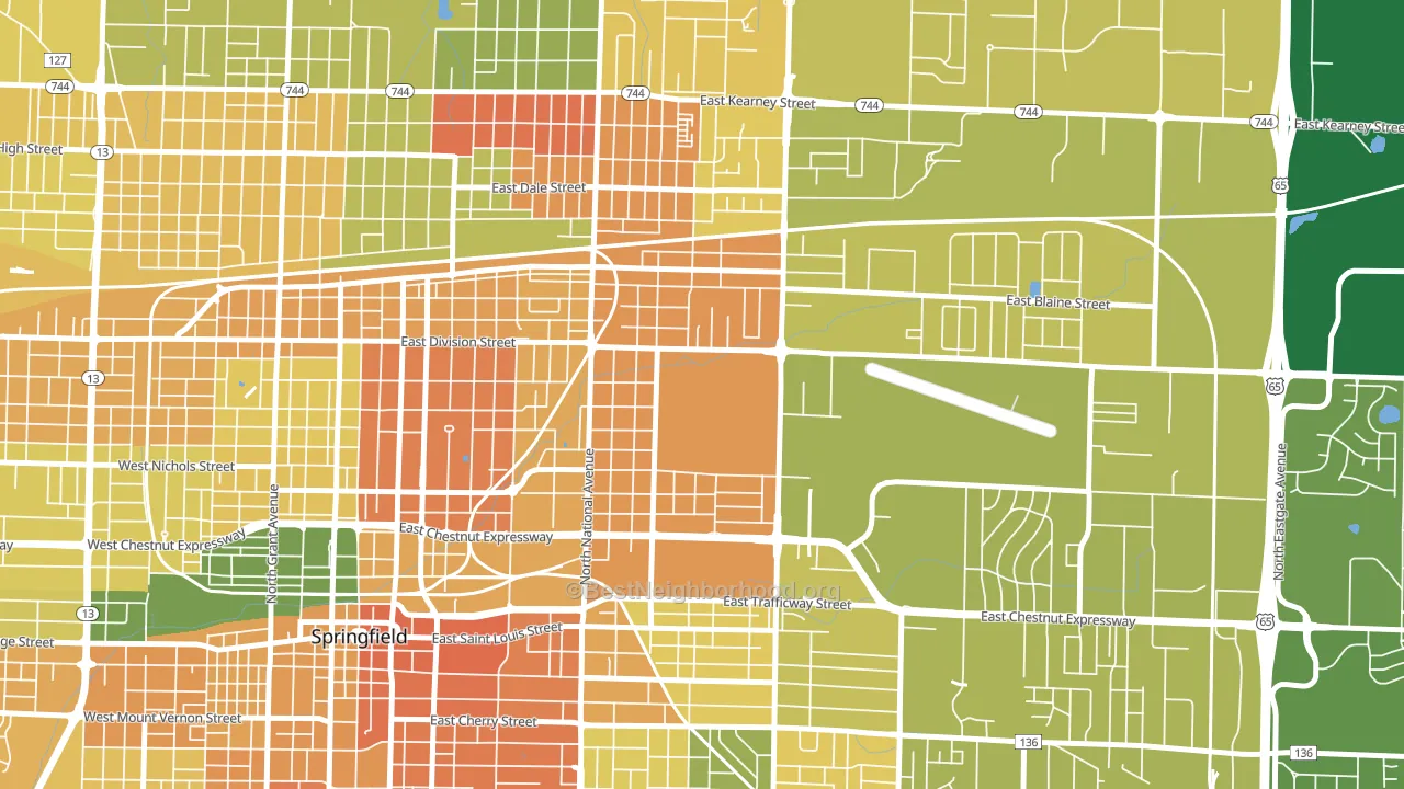Weller, Springfield, MO block-group voter-turnout map