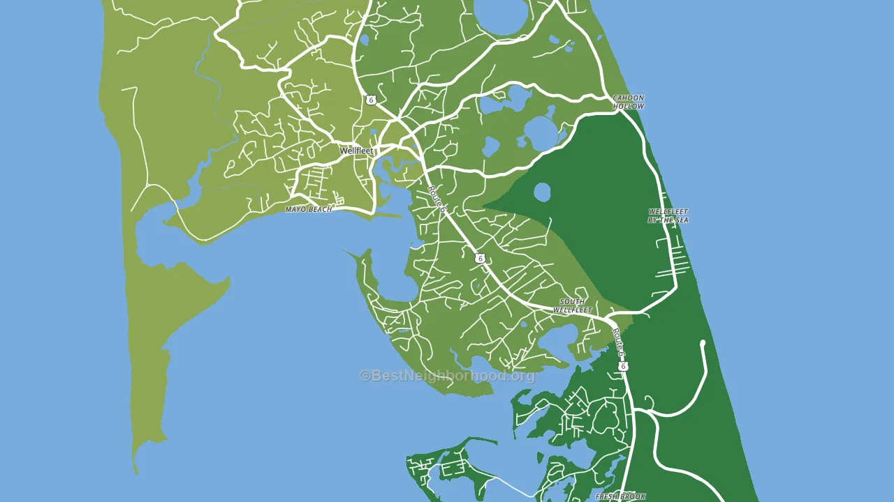Wellfleet, MA block-group voter-turnout map