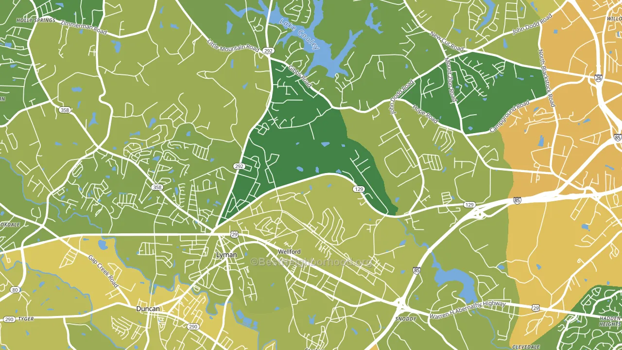 Wellford, SC block-group voter-turnout map