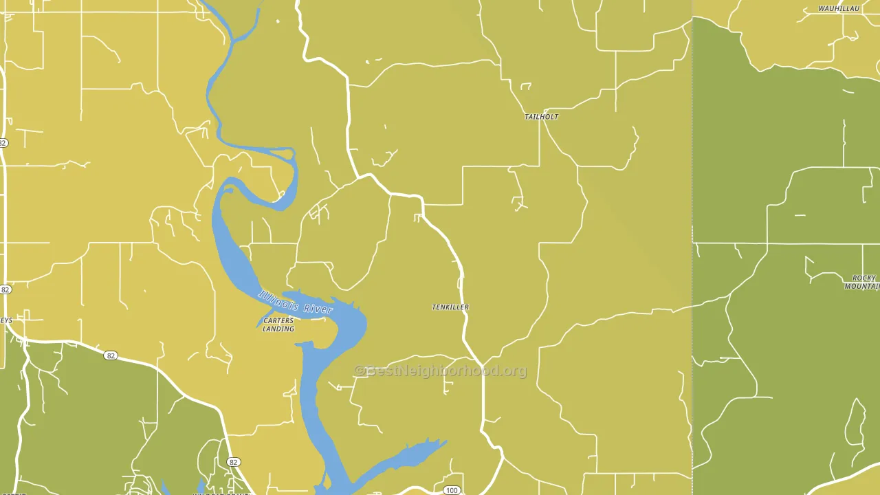 Welling, OK block-group voter-turnout map