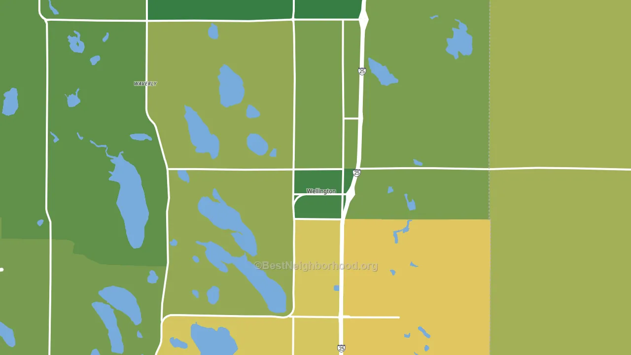 Wellington, CO block-group voter-turnout map