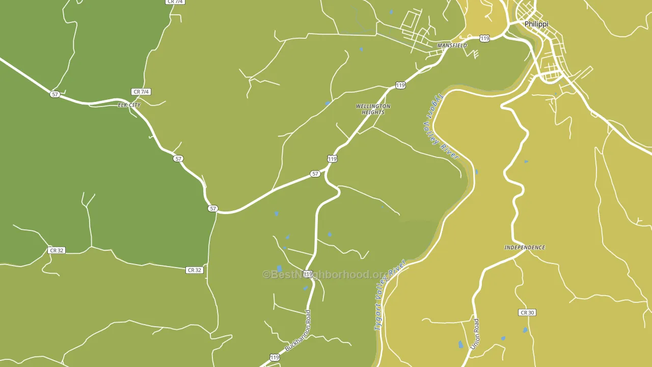 Wellington Heights, WV block-group voter-turnout map