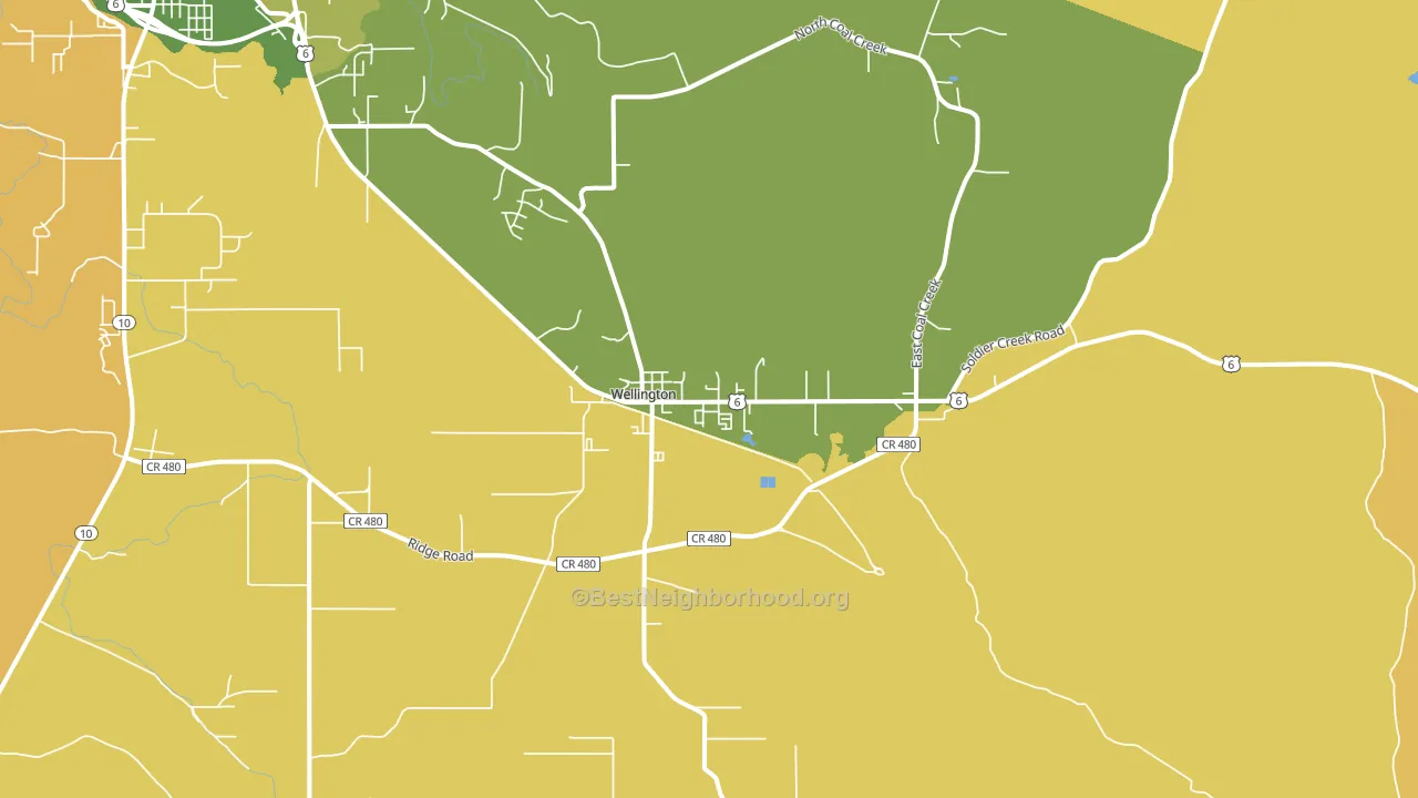 Wellington, UT block-group voter-turnout map