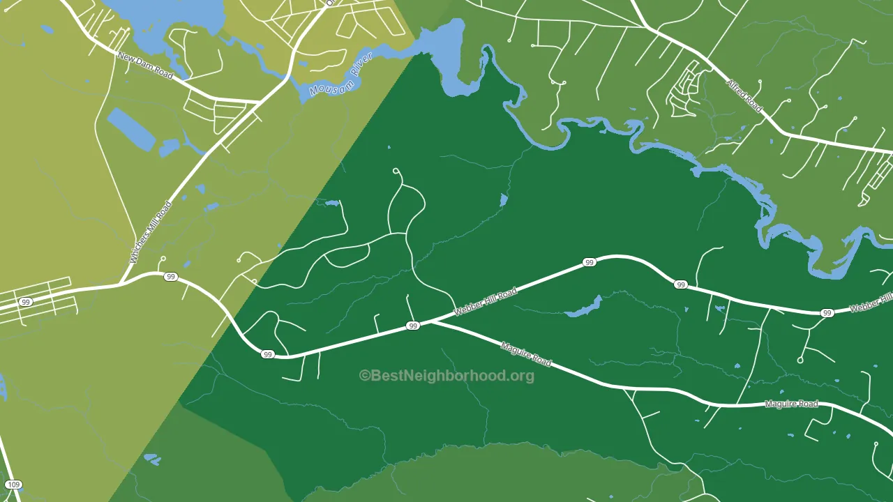 Wells Branch, ME block-group voter-turnout map