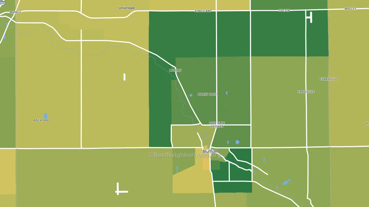 Wells County, IN block-group voter-turnout map