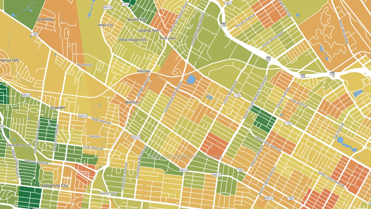 Wells-Goodfellow, St. Louis, MO block-group voter-turnout map