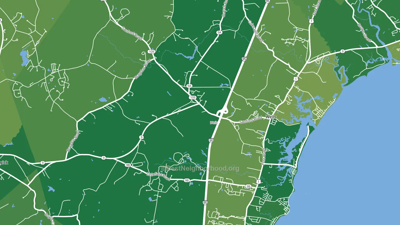Wells, ME block-group voter-turnout map