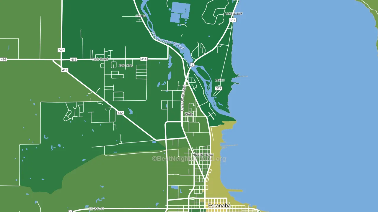 Wells, MI block-group voter-turnout map