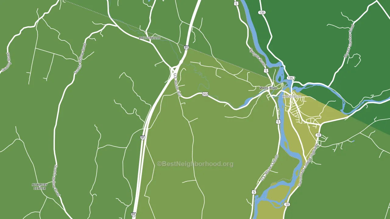 Wells River, VT block-group voter-turnout map