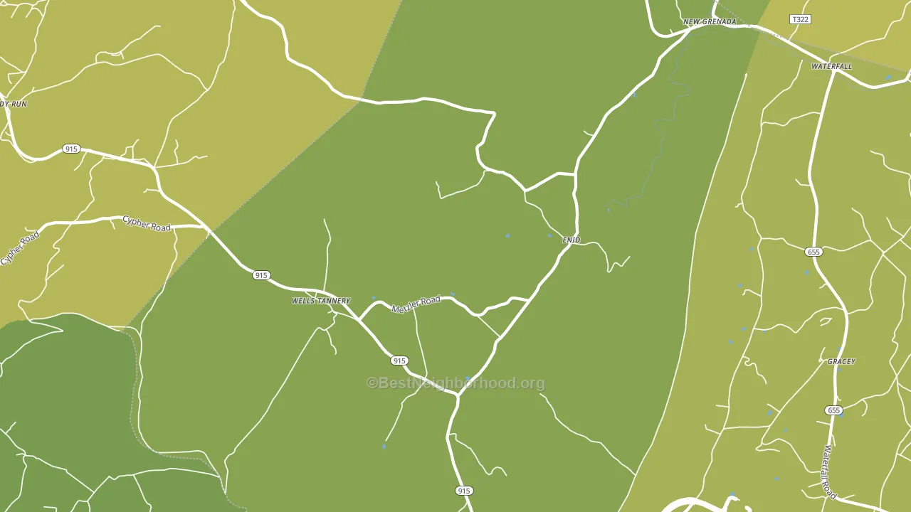 Wells Tannery, PA block-group voter-turnout map