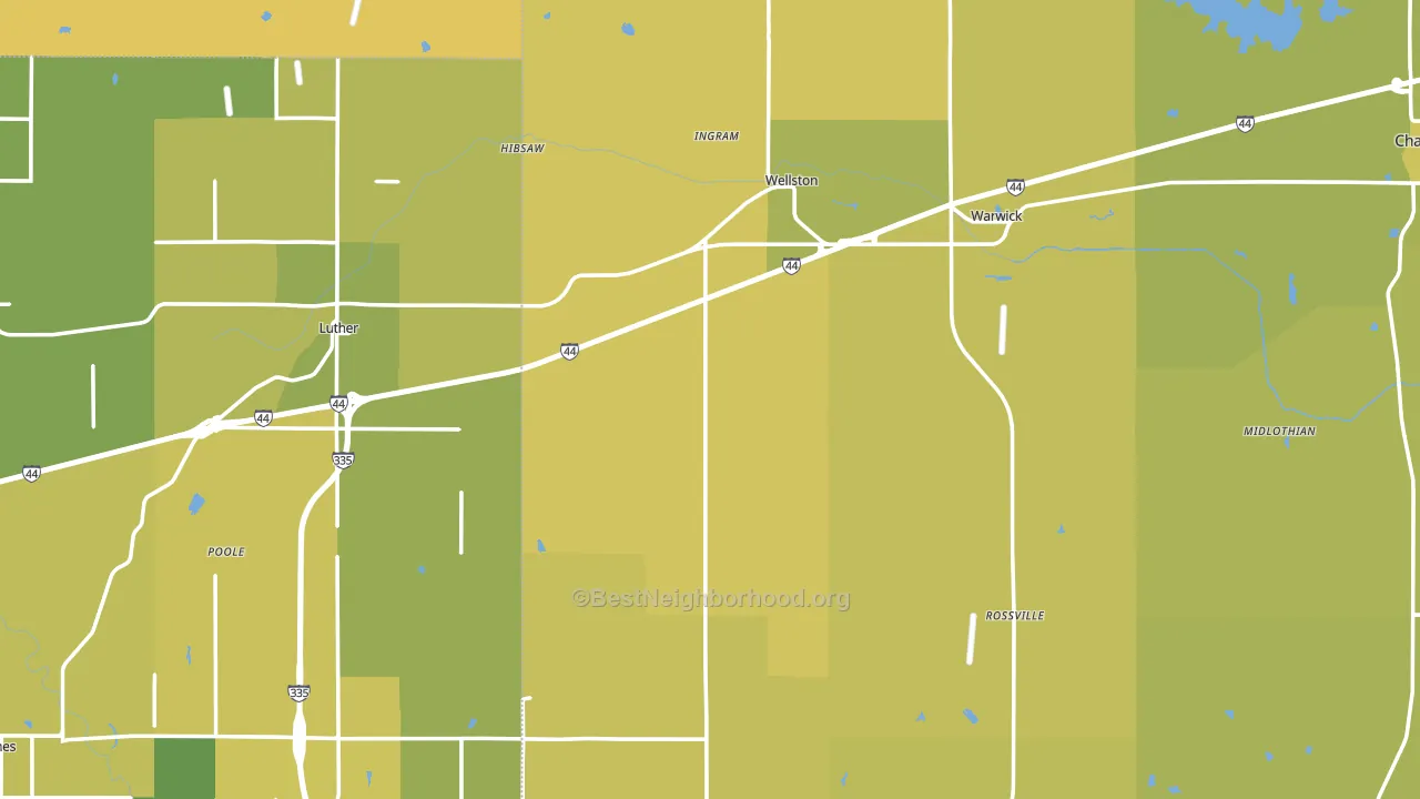 Wellston, OK block-group voter-turnout map