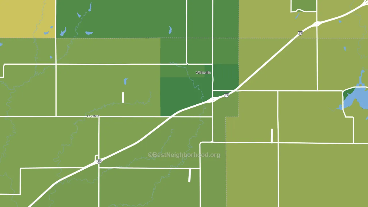 Wellsville, KS block-group voter-turnout map