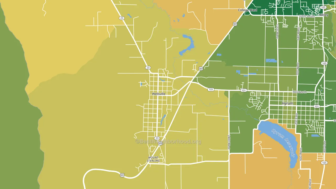 Wellsville, UT block-group voter-turnout map