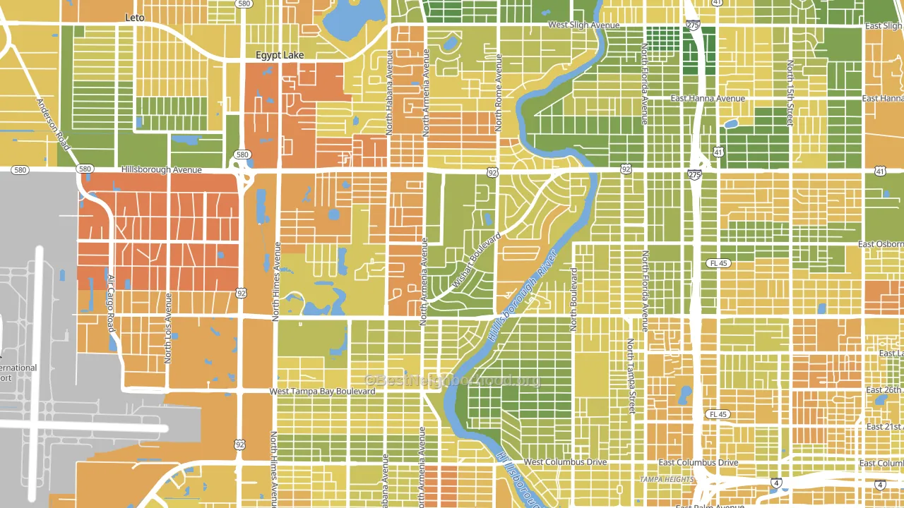 Wellswood, Tampa, FL block-group voter-turnout map