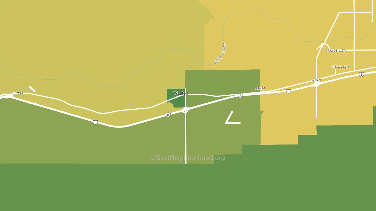 Wellton, AZ block-group voter-turnout map