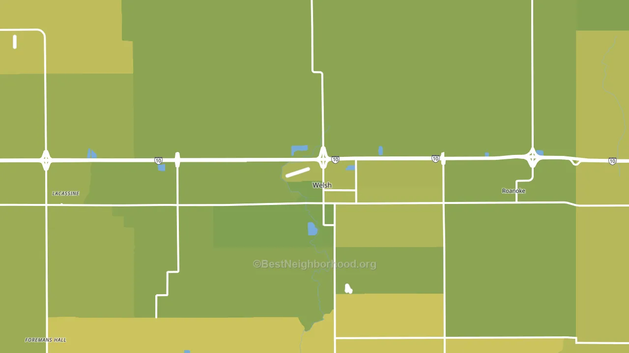 Welsh, LA block-group voter-turnout map
