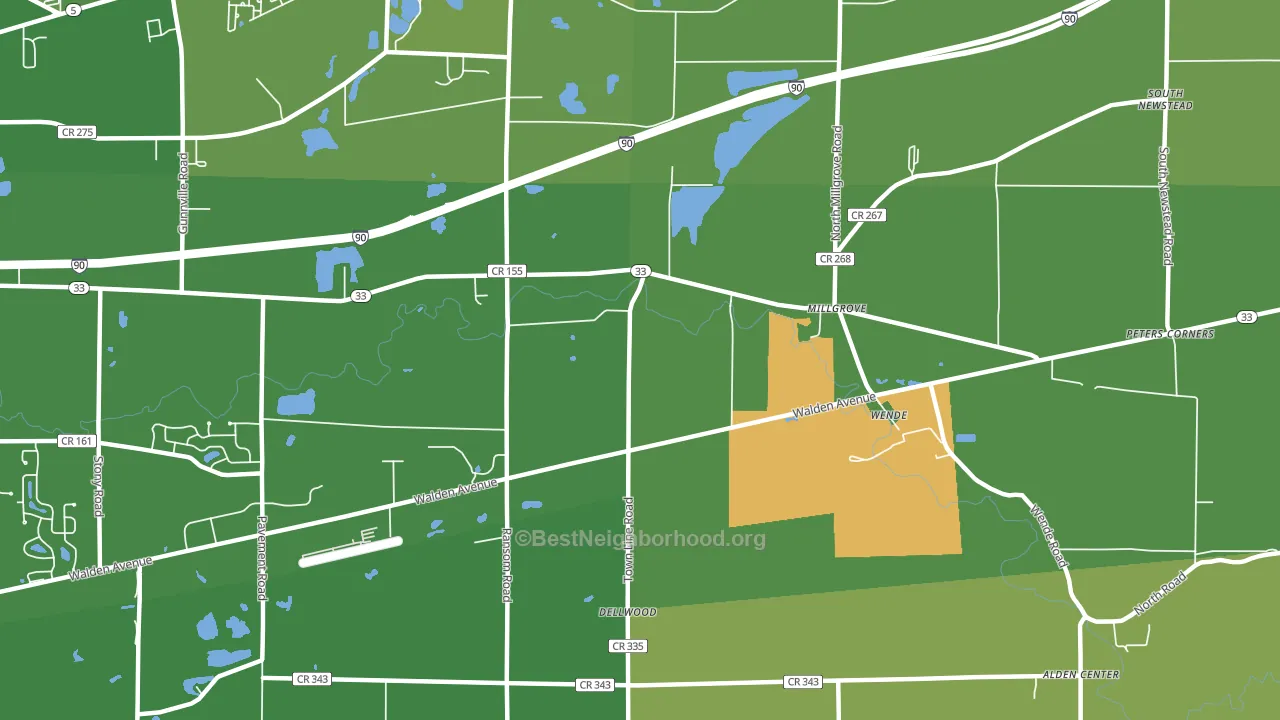 Wende, NY block-group voter-turnout map
