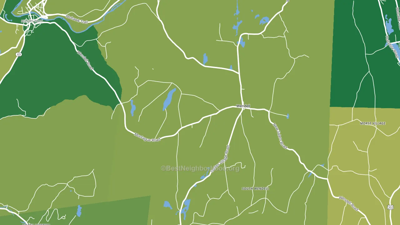 Wendell, MA block-group voter-turnout map