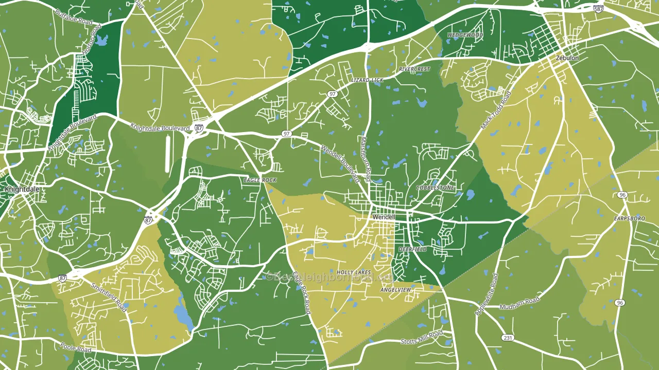 Wendell, NC block-group voter-turnout map