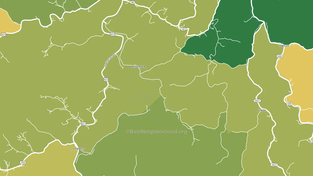 Wendover, KY block-group voter-turnout map