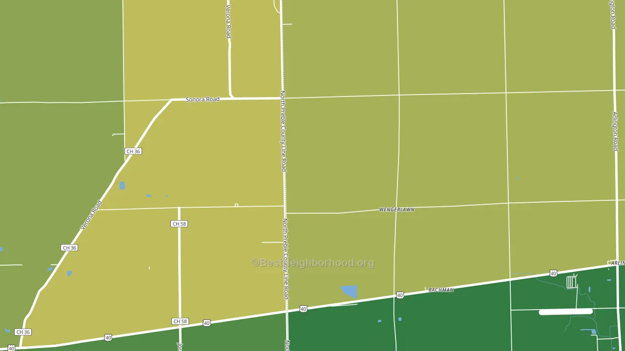 Wengerlawn, OH block-group voter-turnout map