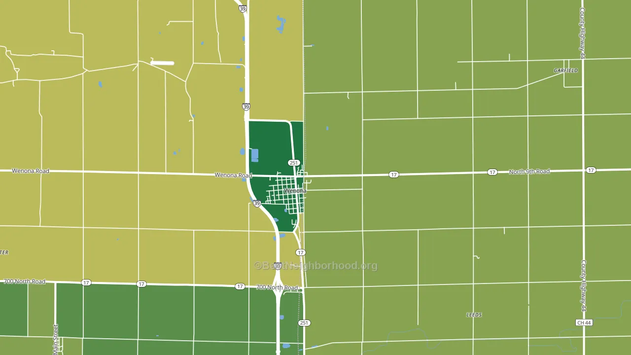 Wenona, IL block-group voter-turnout map