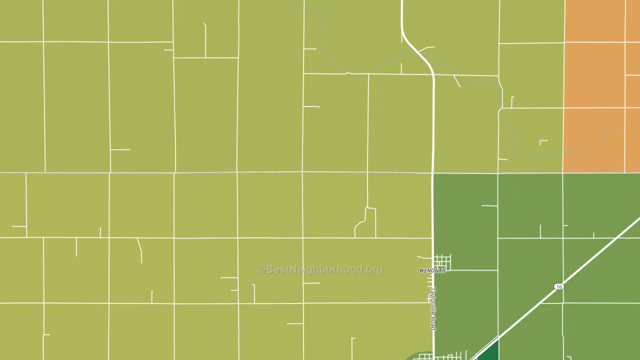 Wenonah, IL block-group voter-turnout map